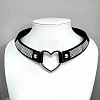 Punk-style Black Imitation Leather Crystal Rhinestone Chocker Necklaces NJEW-CL0001-30-4