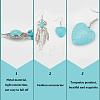 Natural & Synthetic Turquoise Heart Pendant Necklaces & Beaded Bracelets & Feather Chandellier Earrings SJEW-AN0001-45-6