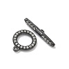 Brass Micro Pave Clear Cubic Zirconia Toggle Clasps KK-G548-26-3