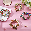 4Pcs 2 Colors Boho Multi-strand Irregular Synthetic Turquoise Beads Wrap Bracelet BJEW-PA0001-07-4