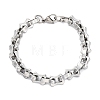 304 Stainless Steel Rectangle Link Chain Bracelets for Women Men BJEW-R018-20P-4