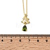 Christmas Tree Brass Micro Pave Cubic Zirconia Pendants Necklaces NJEW-L468-01G-B01-5