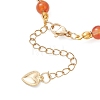 Natural Carnelian Beaded Bracelets BJEW-JB12752-01-4