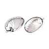 Electroplate Natural Paua Shell Pendants SSHEL-Q100-15P-2