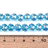 AB Color Plated Transparent Glass Round Beads Strands EGLA-T029-8mm-12T-08-4