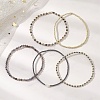 5Pcs 5 Styles Natural Rainbow Moonstone & Iolite & Non-magnetic Synthetic Hematite Beads Bracelets BJEW-JB13090-1