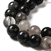 Natural Black Rutilated Quartz Beads Strands G-R446-8mm-37-01-3