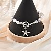 ABS Plastic Imitation Pearl & Natural Cultured Freshwater Pearl & Selenite Beaded Bracelets for Women BJEW-JB13802-2