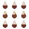 Transparent Resin & Walnut Wood Pendants RESI-CJ0001-51-3