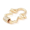 Rack Plating Brass Micro Pave Cubic Zirconia keychain Clasps KK-K374-03C-G-2