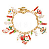 Christmas Alloy Enamel Charm Bracelets PO3722-1-1