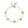 304 Stainless Steel Pave Clear Cubic Zirconia Link Bracelets WG6625B-03-2