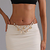 Natural Shell and Plastic Imitation Pearl and Iron Starfish Tassel Double Layer Waist Chains for Women AJEW-CP0011-35A-5