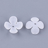 4-Petal Transparent Acrylic Bead Caps FACR-T001-14-2