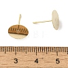 Brass Studs Earrings Finding KK-K383-05B-G-3