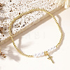 Chic Brass & Imitation Pearl Bead Stretch Bracelets GI8988-2