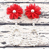 Cloth 3D Flower Plastic Imitation Pearl Beaded Barefoot Infnat Toe Anklets FS-WG366B4-01-1