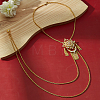Elegant Brass Pave Clear Cubic Zirconia Flower Long Tassel Lariat Necklaces Brooches for Women OD2004-1