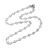 304 Stainless Steel Rhombus Link Chain Necklaces NJEW-H019-03P-1