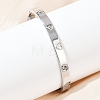 201 Stainless Steel with Rhinestone Bangles for Women BJEW-B138-04P-1