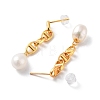 Natural Pearl Stud Earrings for Women EJEW-E303-29G-2