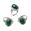 Brass Micro Pave Cubic Zirconia Finger Rings CU-CBA260E-17P-4