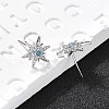 Star Brass Micro Pave Cubic Zirconia Ear Studs EJEW-D304-36P-1