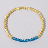 Colorful Birthstone Faceted Bicone & Brass Beaded Stretch Bracelets for Women RJ7989-12-1