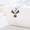 Halloween Alloy Enamel Bat with Pumpkin Pendant Necklaces WG6D1E5-01-4
