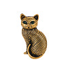 Cute Cat Alloy Brooch Pin JEWB-Z031-09AG-1