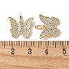 Brass Micro Pave Clear Cubic Zirconia Pendants KK-Q031-46G-04-3