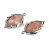 Natural Sunstone Faceted Leaf Pendants G-I375-04P-07-2