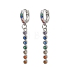 Brass Pave Cubic Zirconia Hoop Dangle Earrings KK-CBAD9DF-02P-B-2