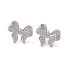 Bowknot Brass Stud Earrings EJEW-M245-05P-2