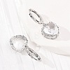 Valentine's Day Heart Brass & Glass Hoop Earrings EJEW-Z164-23P-03-3