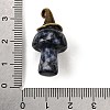 Natural Mixed Gemstone Mushroom Pendants G-D311-02AB-3