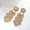 Teardrop with Rectangle Alloy Rhinestone Chandelier Earrings FS-WGBF96F-02-2