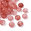 Cherry Quartz Glass European Large Hole Beads X-G-Q442-17-1