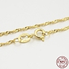 925 Sterling Silver Singapore Chain Necklaces STER-M086-04B-G-3