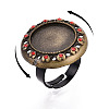 Adjustable Alloy & Iron & Rhinestone Bezel Cup Ring Base with Rotatable Tray MAK-T012-10AB-4