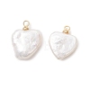 Natural Baroque Pearl Keshi Pearl Pendants PALLOY-JF04777-02-1