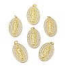 Rack Plating Brass Micro Pave Clear Cubic Zirconia Pendants KK-H431-05G-4