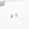 925 Sterling Silver Flower Stud Earrings STER-BB35888-02-4