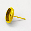 Brass Stud Earring Settings KK-I001-G-NF-2