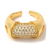 Brass Micro Pave Cubic Zirconia Open Cuff Rings RJEW-U008-28G-2