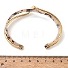 Cellulose Acetate(Resin) & 304 Stainless Steel Double Layer Wavy Open Cuff Bangles for Women SA-CBA7107-03G-5