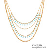 Stainless Steel Curb Chains Multi Layers Bib Necklaces LX8360-3-2