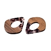 Transparent Resin and Walnut Wood Pendants RESI-T057-07B-3