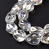 Transparent Electroplate Glass Beads Strands GLAA-C025-02E-5