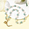 Natural Amazonite & Keshi Pearl Coin Beaded Necklaces for Women NJEW-JN06666-1